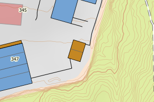 Kartbilde fra WMS-tjeneste av avviket