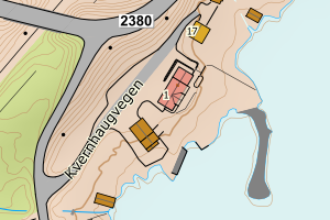 Kartbilde fra WMS-tjeneste av avviket