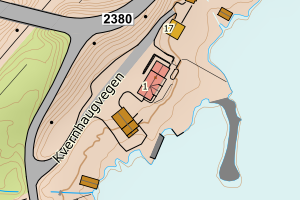 Kartbilde fra WMS-tjeneste av avviket