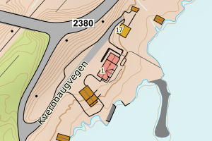 Kartbilde fra WMS-tjeneste av avviket