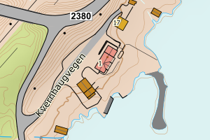 Kartbilde fra WMS-tjeneste av avviket