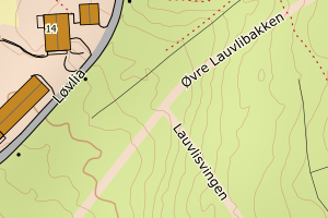 Kartbilde fra WMS-tjeneste av avviket
