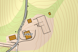 Kartbilde fra WMS-tjeneste av avviket