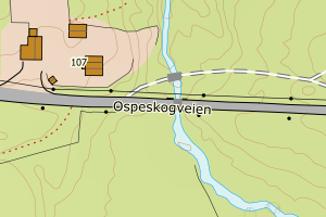 Kartbilde fra WMS-tjeneste av avviket