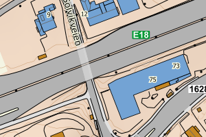 Kartbilde fra WMS-tjeneste av avviket