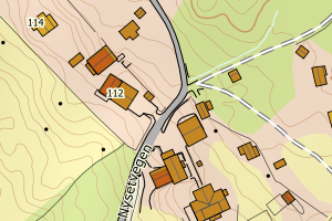 Kartbilde fra WMS-tjeneste av avviket