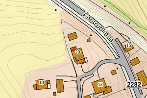 Kartbilde fra WMS-tjeneste av avviket