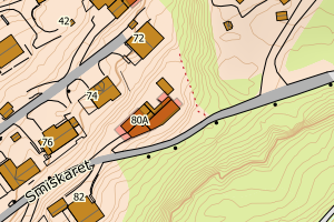 Kartbilde fra WMS-tjeneste av avviket