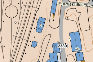 Kartbilde fra WMS-tjeneste av avviket