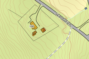 Kartbilde fra WMS-tjeneste av avviket
