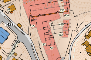 Kartbilde fra WMS-tjeneste av avviket