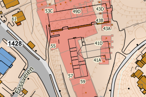 Kartbilde fra WMS-tjeneste av avviket