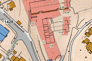 Kartbilde fra WMS-tjeneste av avviket
