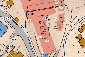 Kartbilde fra WMS-tjeneste av avviket