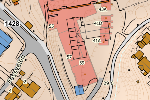 Kartbilde fra WMS-tjeneste av avviket