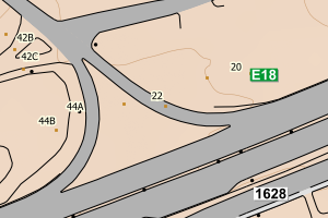 Kartbilde fra WMS-tjeneste av avviket