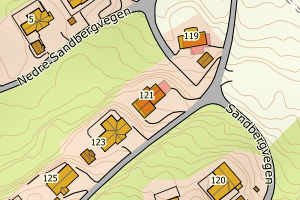 Kartbilde fra WMS-tjeneste av avviket