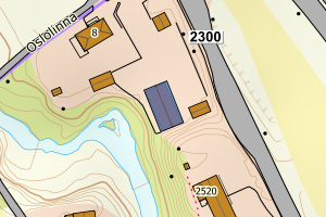 Kartbilde fra WMS-tjeneste av avviket
