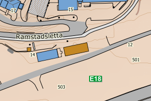 Kartbilde fra WMS-tjeneste av avviket