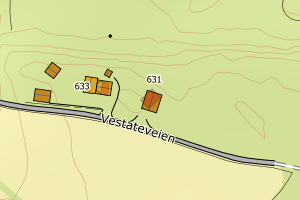 Kartbilde fra WMS-tjeneste av avviket