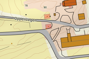 Kartbilde fra WMS-tjeneste av avviket