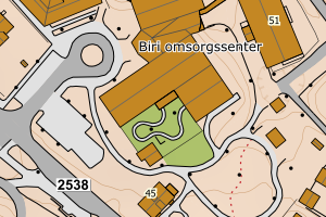 Kartbilde fra WMS-tjeneste av avviket