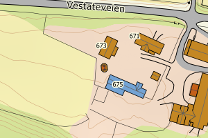 Kartbilde fra WMS-tjeneste av avviket