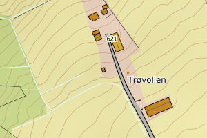 Kartbilde fra WMS-tjeneste av avviket