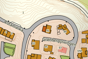 Kartbilde fra WMS-tjeneste av avviket