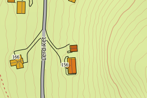 Kartbilde fra WMS-tjeneste av avviket