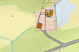 Kartbilde fra WMS-tjeneste av avviket