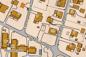 Kartbilde fra WMS-tjeneste av avviket
