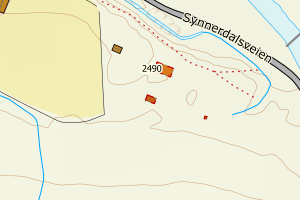 Kartbilde fra WMS-tjeneste av avviket