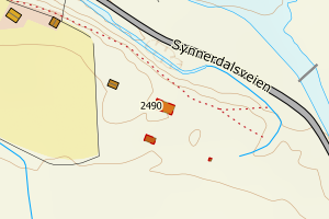 Kartbilde fra WMS-tjeneste av avviket
