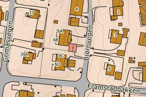 Kartbilde fra WMS-tjeneste av avviket