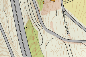 Kartbilde fra WMS-tjeneste av avviket