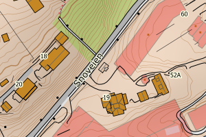 Kartbilde fra WMS-tjeneste av avviket