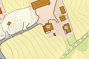 Kartbilde fra WMS-tjeneste av avviket