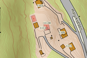 Kartbilde fra WMS-tjeneste av avviket