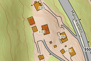 Kartbilde fra WMS-tjeneste av avviket