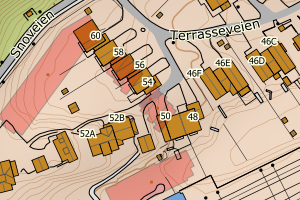 Kartbilde fra WMS-tjeneste av avviket