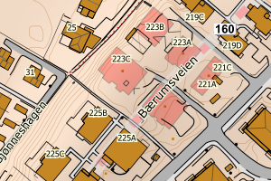 Kartbilde fra WMS-tjeneste av avviket