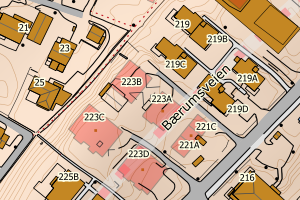 Kartbilde fra WMS-tjeneste av avviket