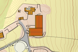Kartbilde fra WMS-tjeneste av avviket