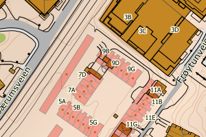 Kartbilde fra WMS-tjeneste av avviket