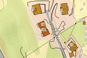 Kartbilde fra WMS-tjeneste av avviket