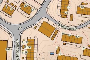 Kartbilde fra WMS-tjeneste av avviket