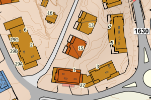 Kartbilde fra WMS-tjeneste av avviket