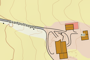 Kartbilde fra WMS-tjeneste av avviket