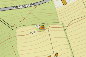 Kartbilde fra WMS-tjeneste av avviket
